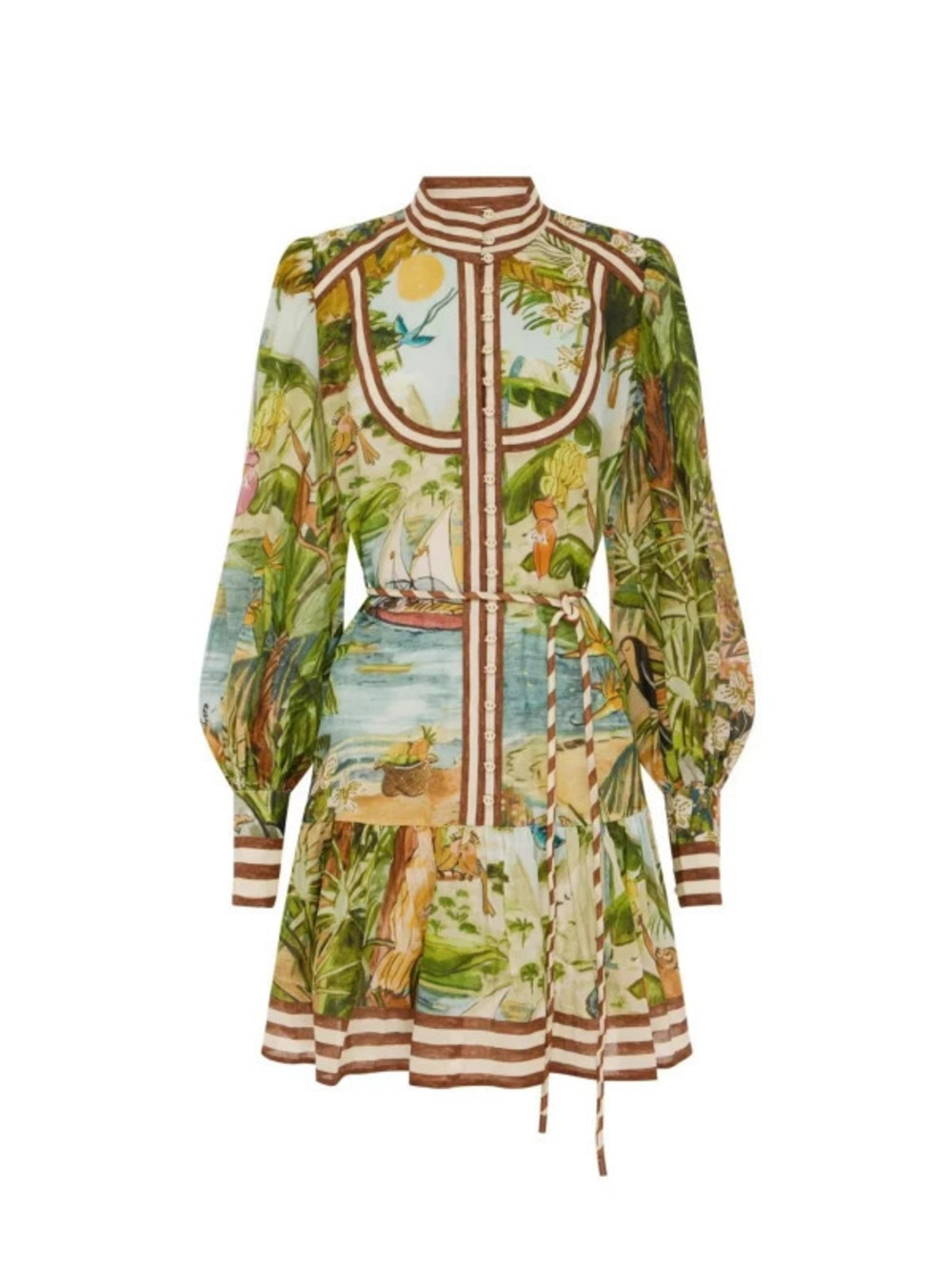 ZARA New Casual Chic Printed Shirt Cardigan Versatile Dress